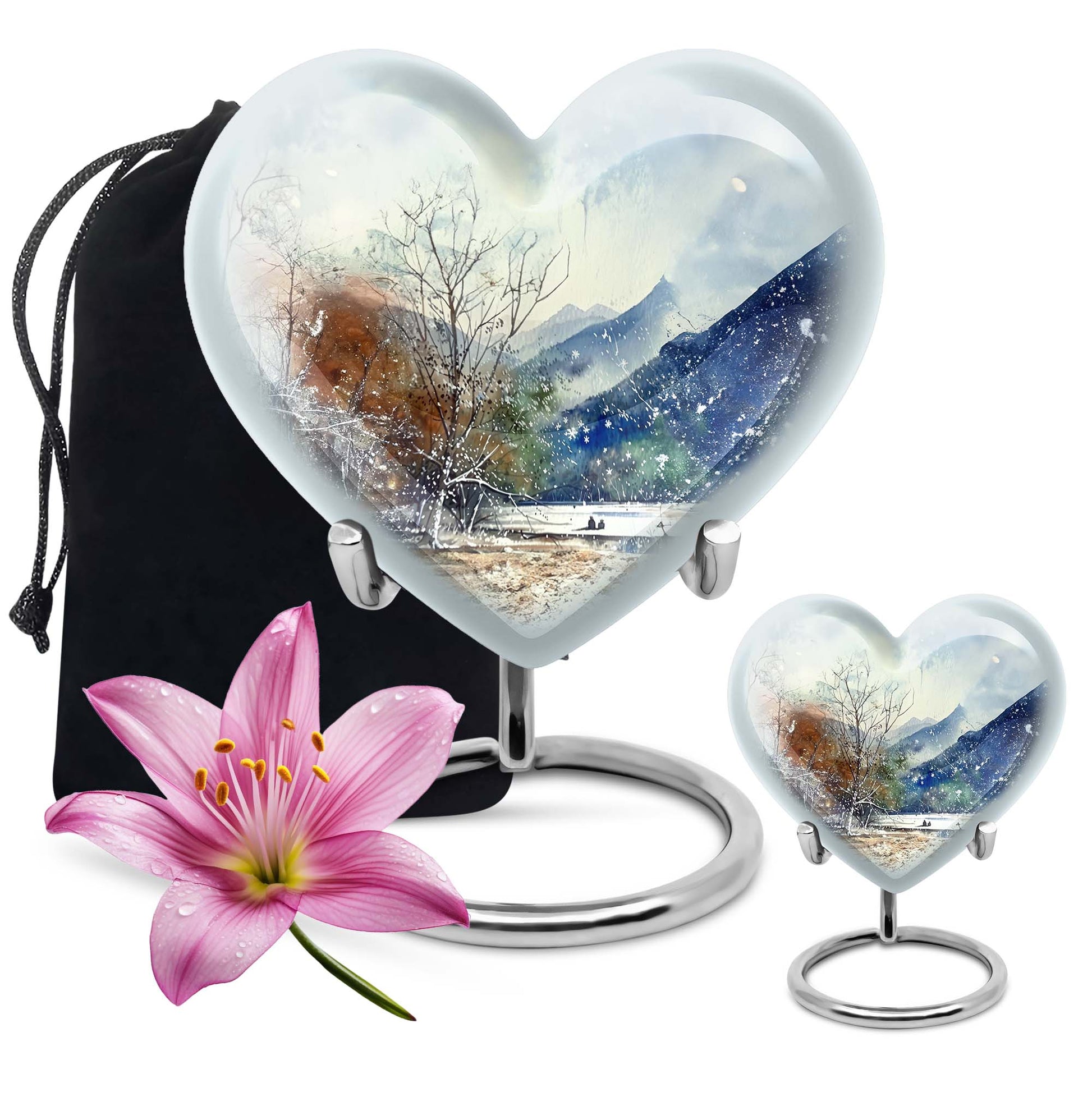 Mountains Urn For Human Remains Funeral, Ashes Memorial Urn