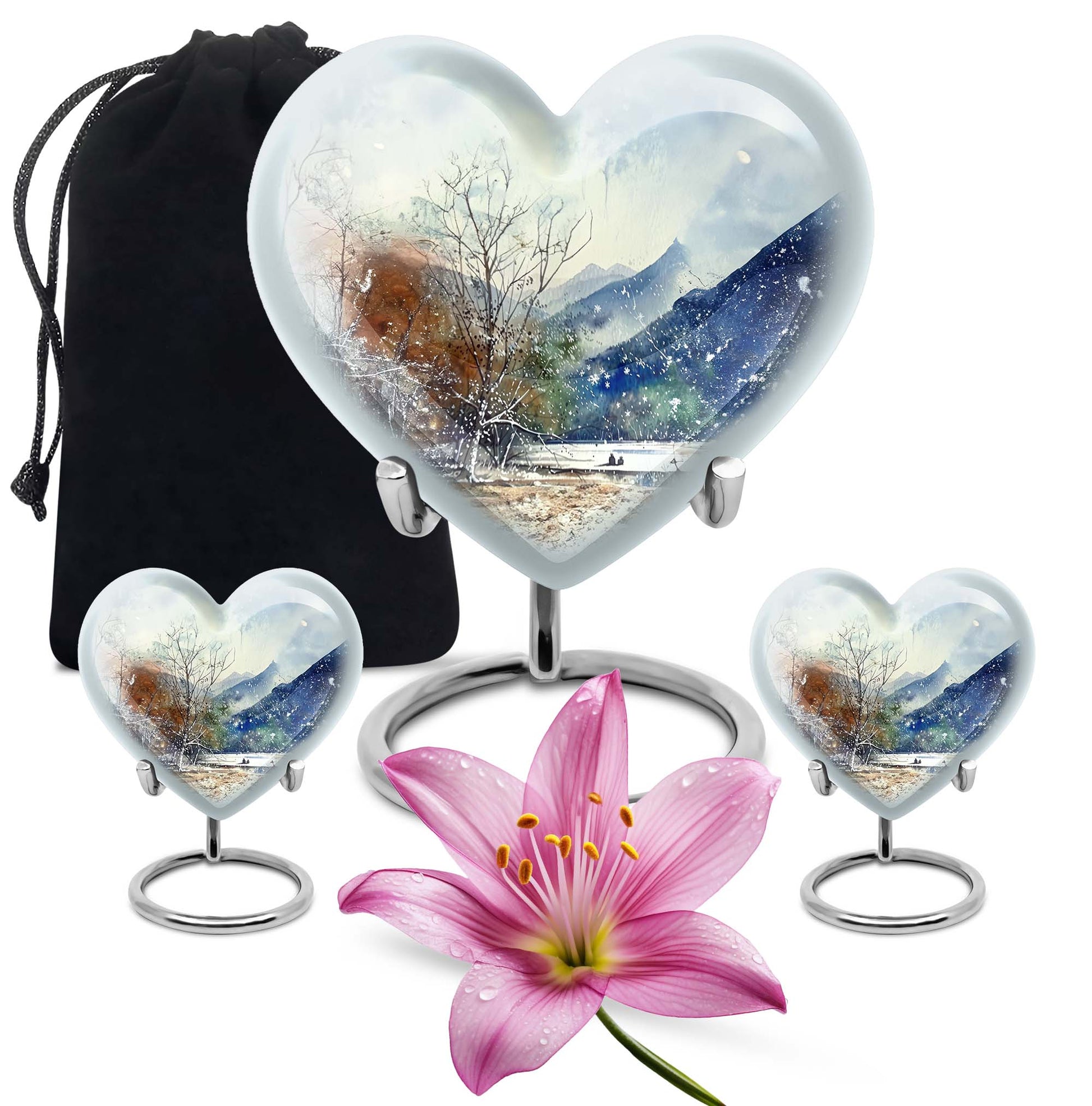 Mountains Urn For Human Remains Funeral, Ashes Memorial Urn