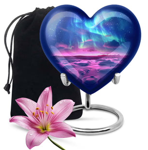 Aurora Borealis Keepsake For Ashes Funeral, Ashes Memorial Urn