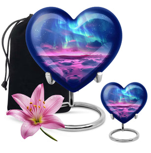 Aurora Borealis Keepsake For Ashes Funeral, Ashes Memorial Urn