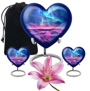 Aurora Borealis Keepsake For Ashes Funeral, Ashes Memorial Urn