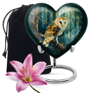 Barn Owl Urn For Human Ashes Keepsake Funeral, Ashes Urn For Ashes