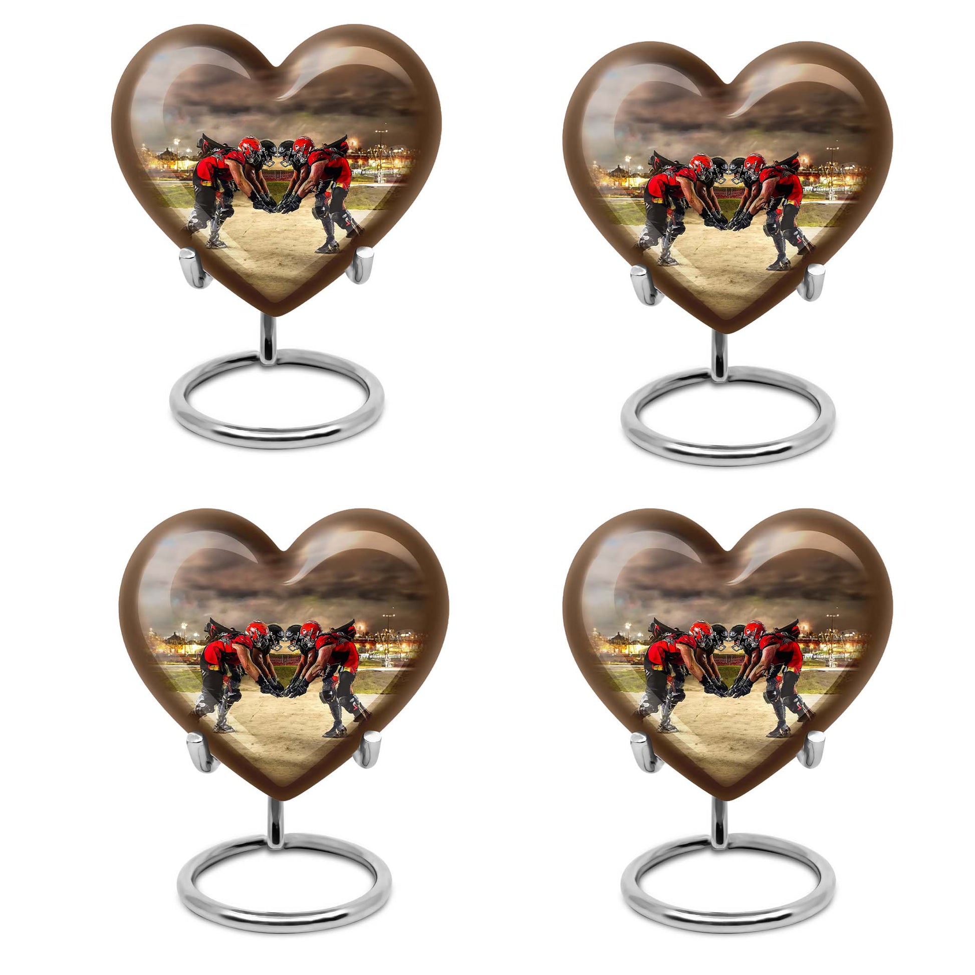 Football Small Urn For Ashes Teardrop, Heart Cremation Urn