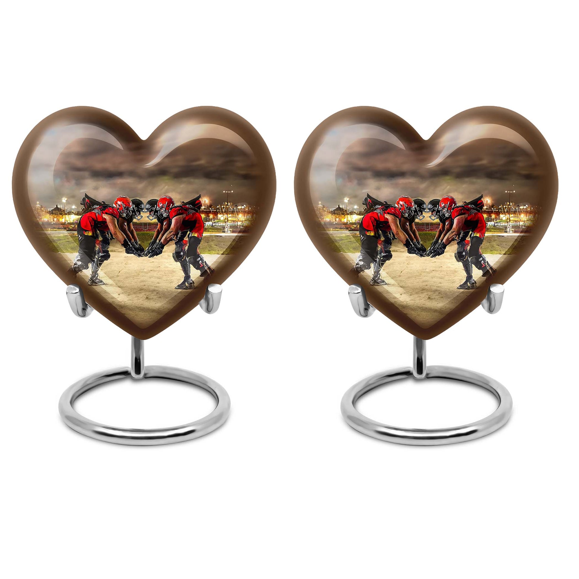 Football Small Urn For Ashes Teardrop, Heart Cremation Urn