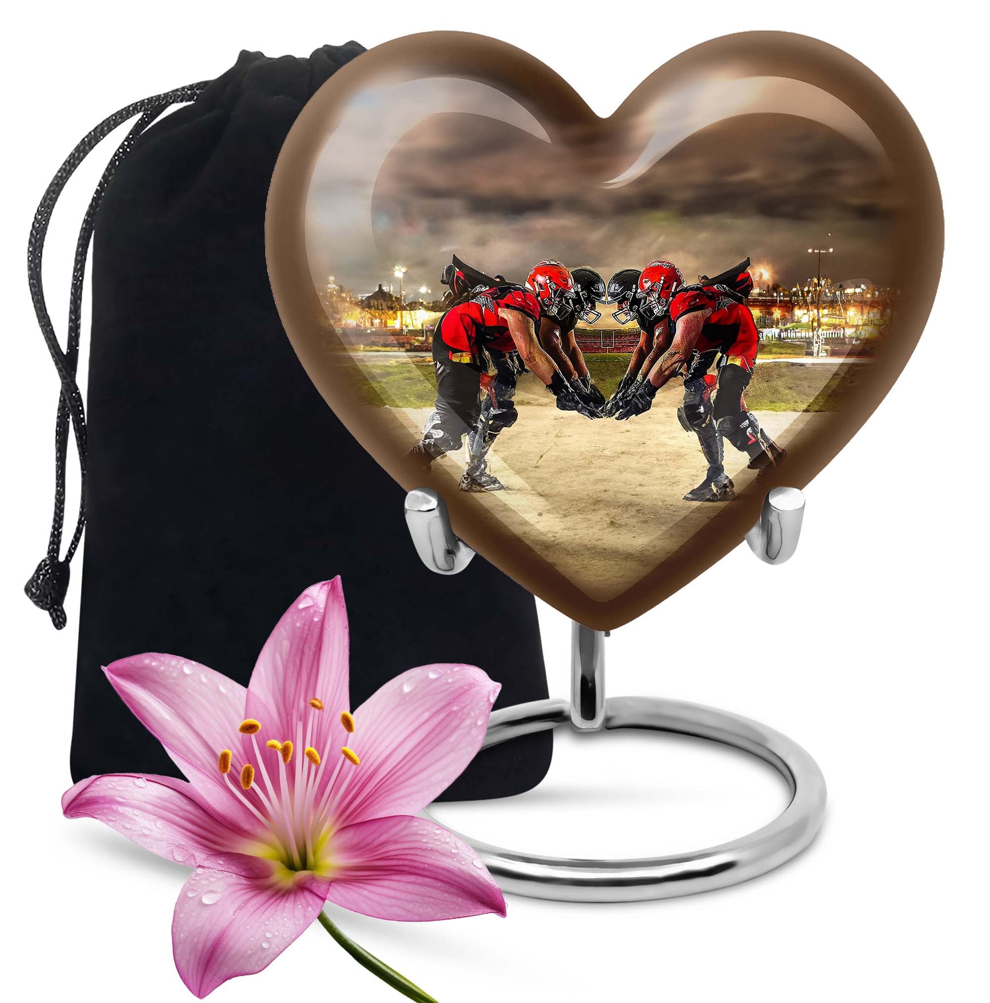 Football Small Urn For Ashes Teardrop, Heart Cremation Urn