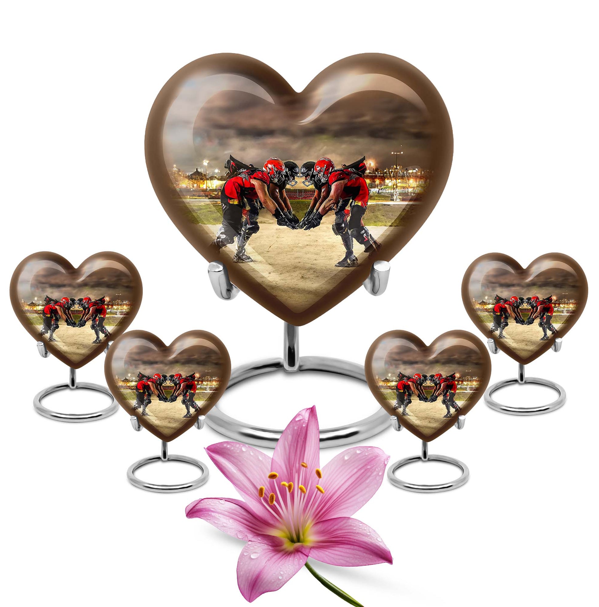 Football Small Urn For Ashes Teardrop, Heart Cremation Urn