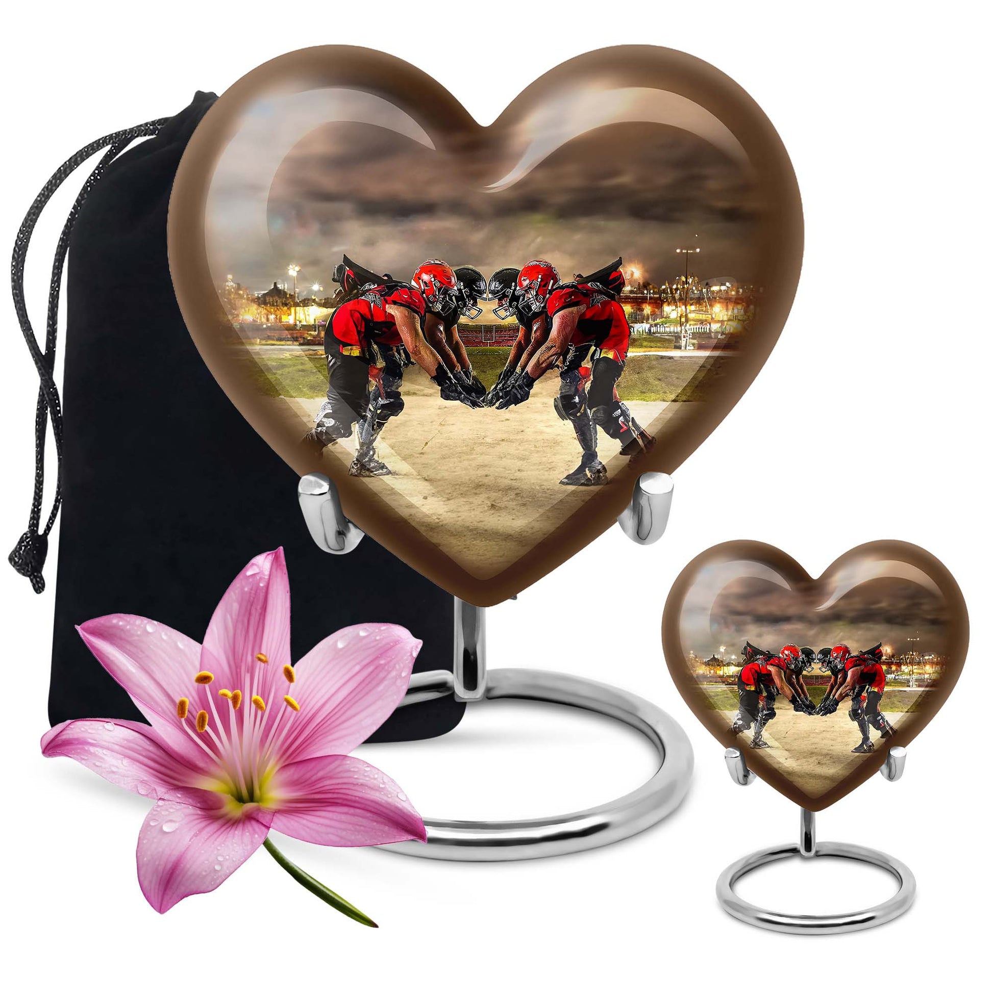 Football Small Urn For Ashes Teardrop, Heart Cremation Urn