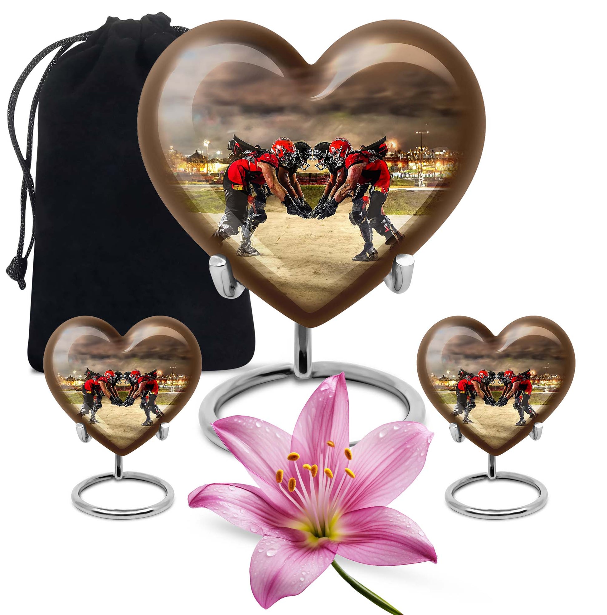 Football Small Urn For Ashes Teardrop, Heart Cremation Urn
