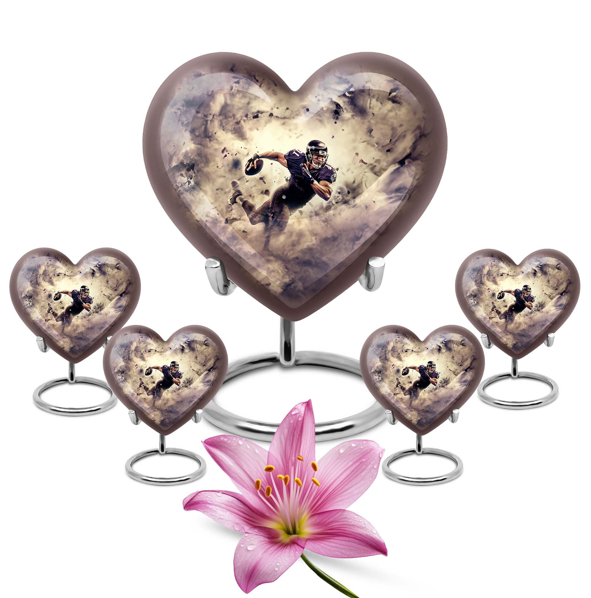 Football Large Urns For Human Ashes Teardrop, Heart Shape Urn
