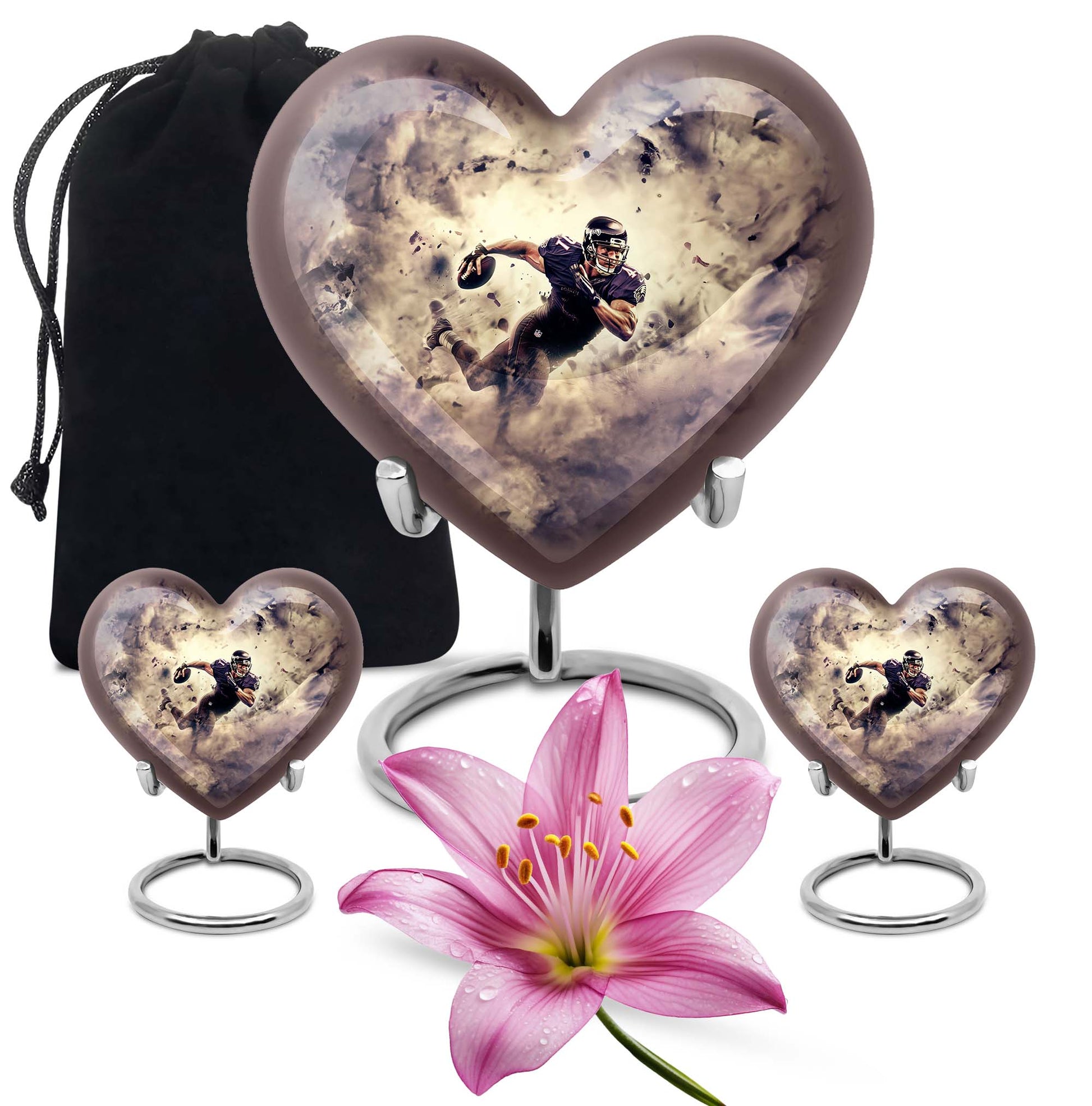Football Large Urns For Human Ashes Teardrop, Heart Shape Urn