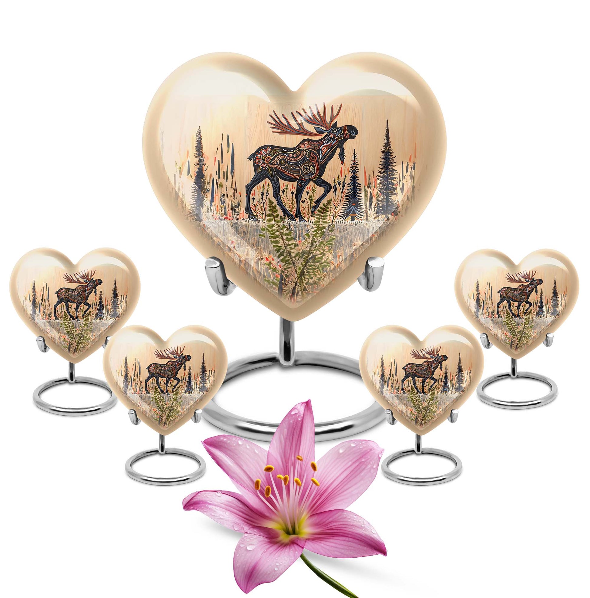 Moose Walking Small Urns For Ashes Funeral, Ashes Urn