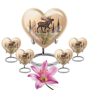 Moose Walking Small Urns For Ashes Funeral, Ashes Urn
