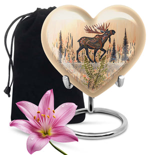 Moose Walking Small Urns For Ashes Funeral, Ashes Urn