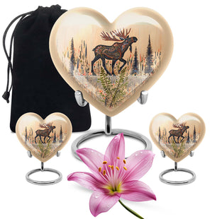 Moose Walking Small Urns For Ashes Funeral, Ashes Urn