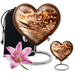 Diamond Adult Urns Teardrop, Heart Shape Urn
