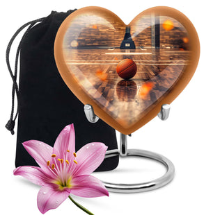Basketball Burial Urn Teardrop, Heart Cremation Urn