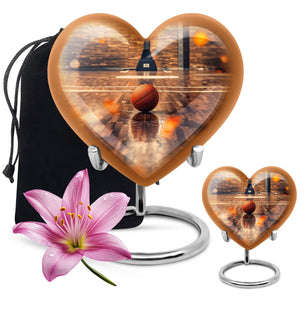 Basketball Burial Urn Teardrop, Heart Cremation Urn