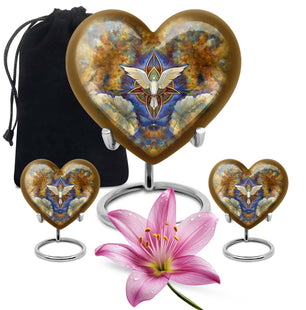 Catholic Mini Keepsake Funeral, Ashes Cremation Urn For Ashes
