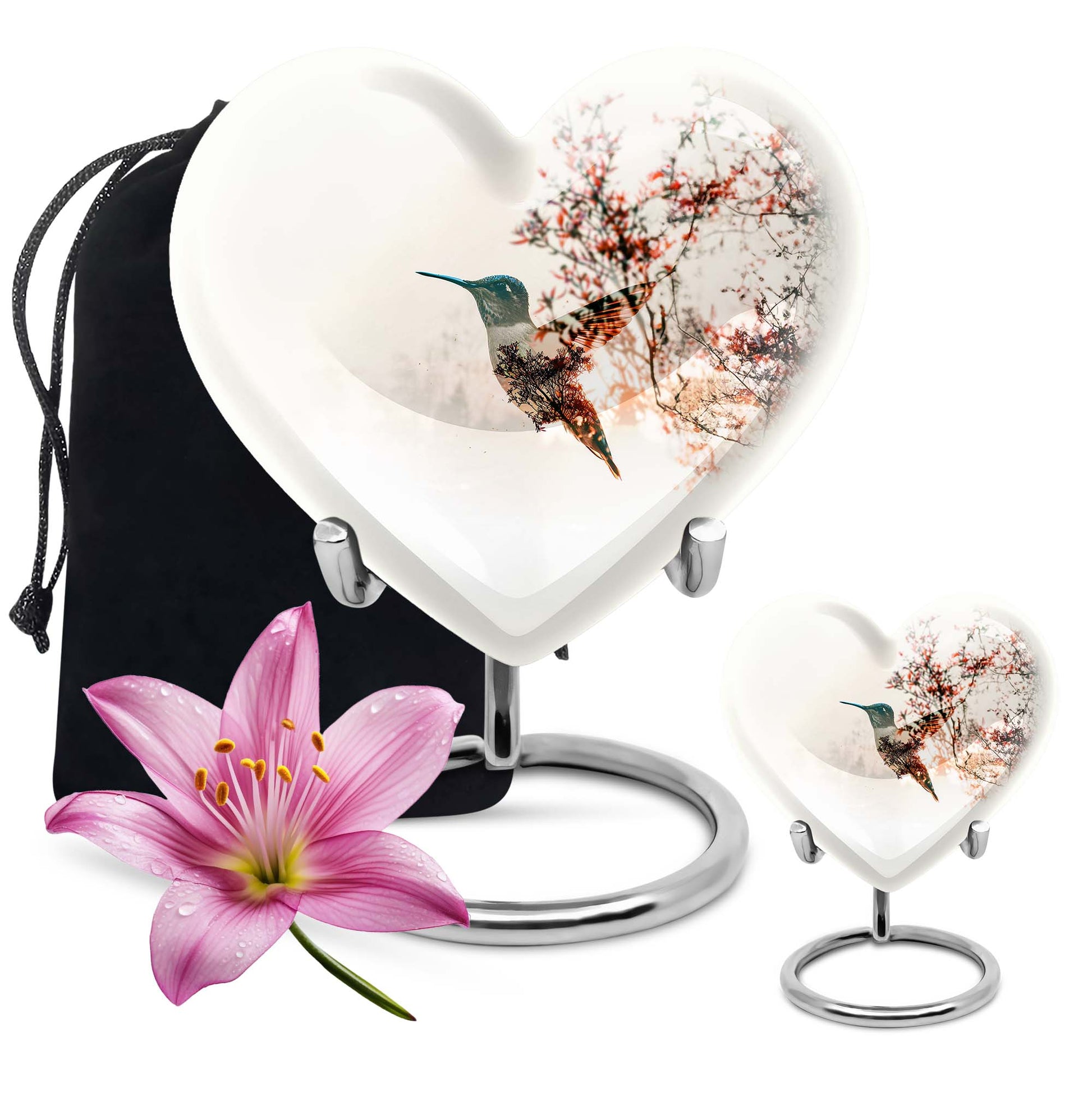 Humming Bird Small Urn For Human Ashes Funeral, Ashes Cremation Urn