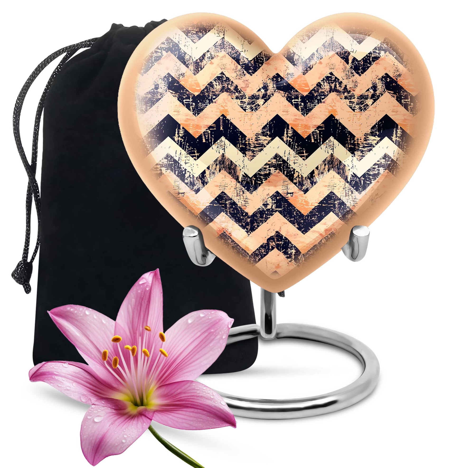 Pattern Adult Male Urn For Ashes Large Teardrop, Heart Urn For Ashes