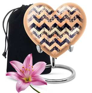 Pattern Adult Male Urn For Ashes Large Teardrop, Heart Urn For Ashes