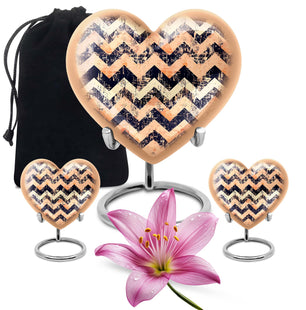 Pattern Adult Male Urn For Ashes Large Teardrop, Heart Urn For Ashes