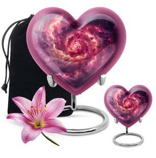 Galaxy Urns For Adult Male Dad Teardrop, Heart Cremation Urn