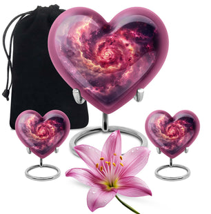 Galaxy Urns For Adult Male Dad Teardrop, Heart Cremation Urn