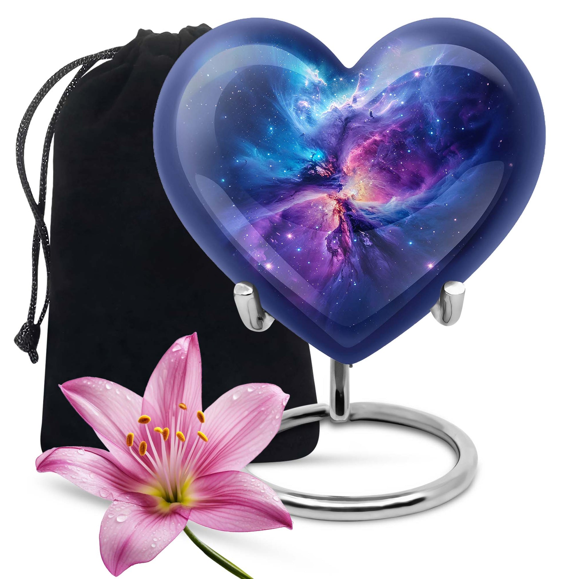 Galaxy Adult Size Urn Teardrop, Heart Cremation Urn For Ashes