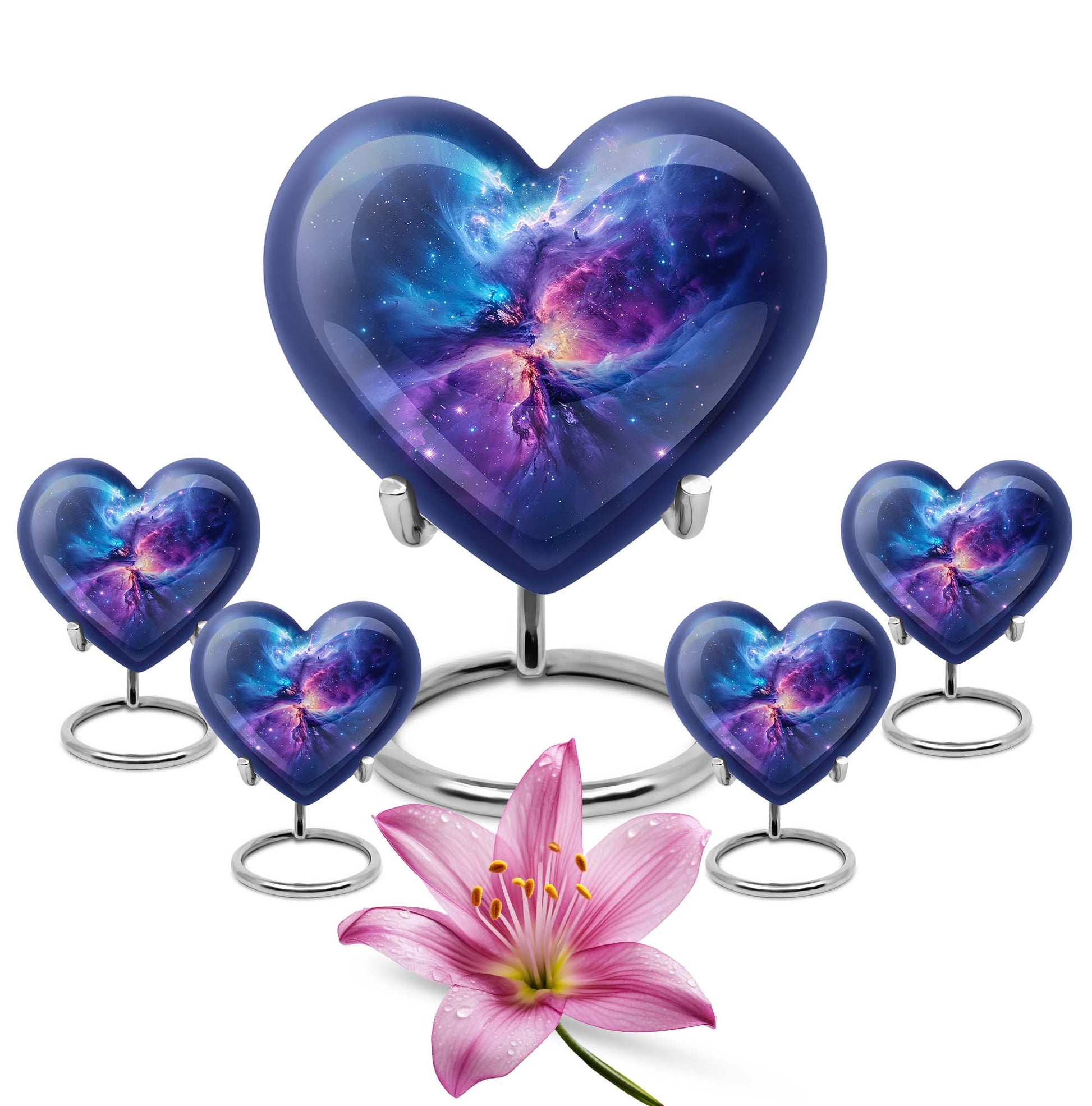 Galaxy Adult Size Urn Teardrop, Heart Cremation Urn For Ashes