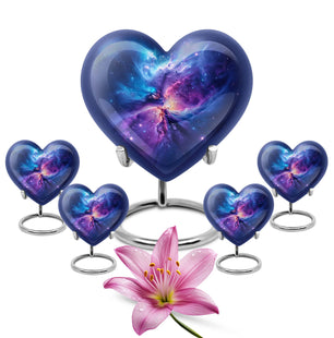 Galaxy Adult Size Urn Teardrop, Heart Cremation Urn For Ashes