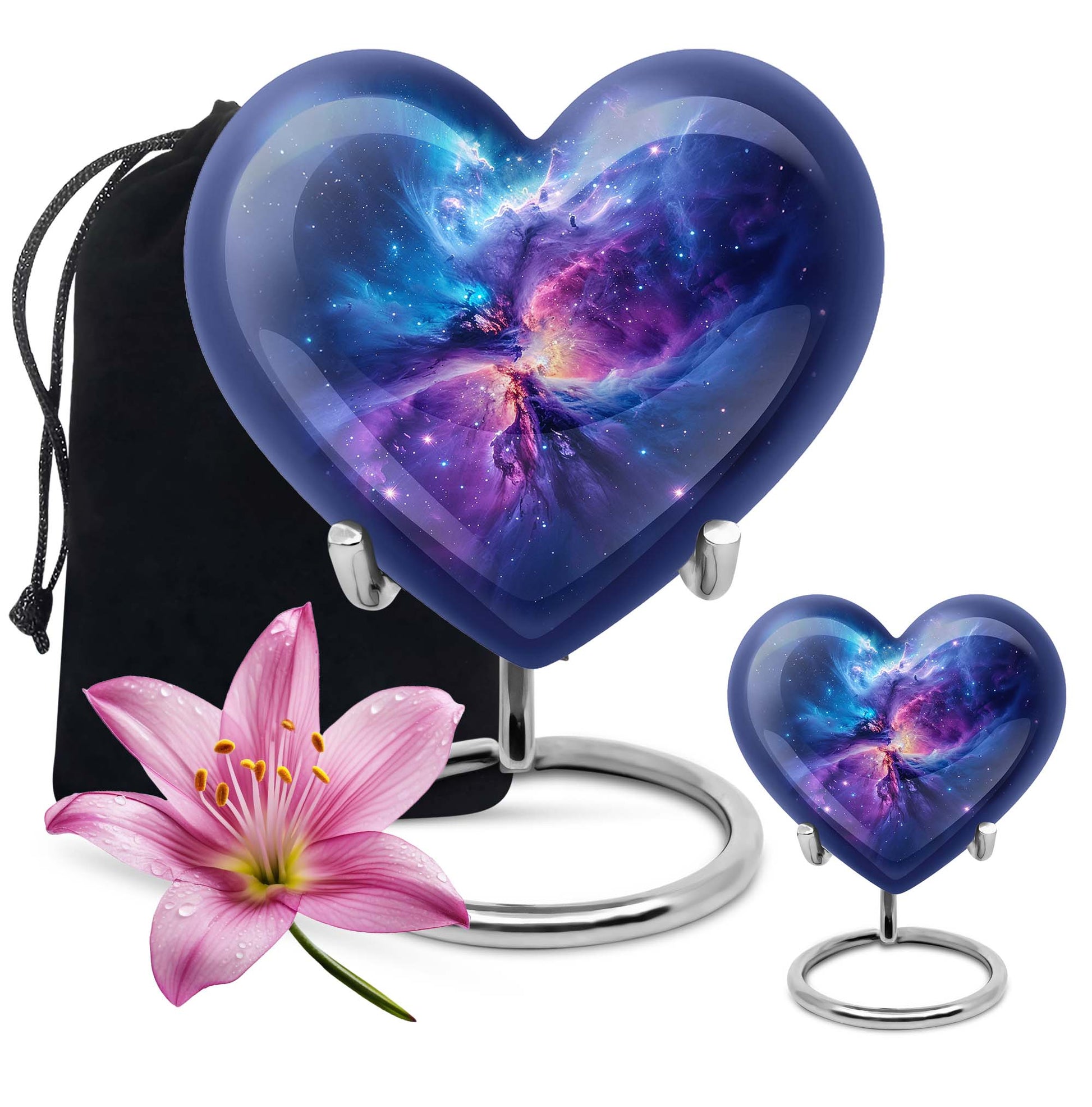 Galaxy Adult Size Urn Teardrop, Heart Cremation Urn For Ashes