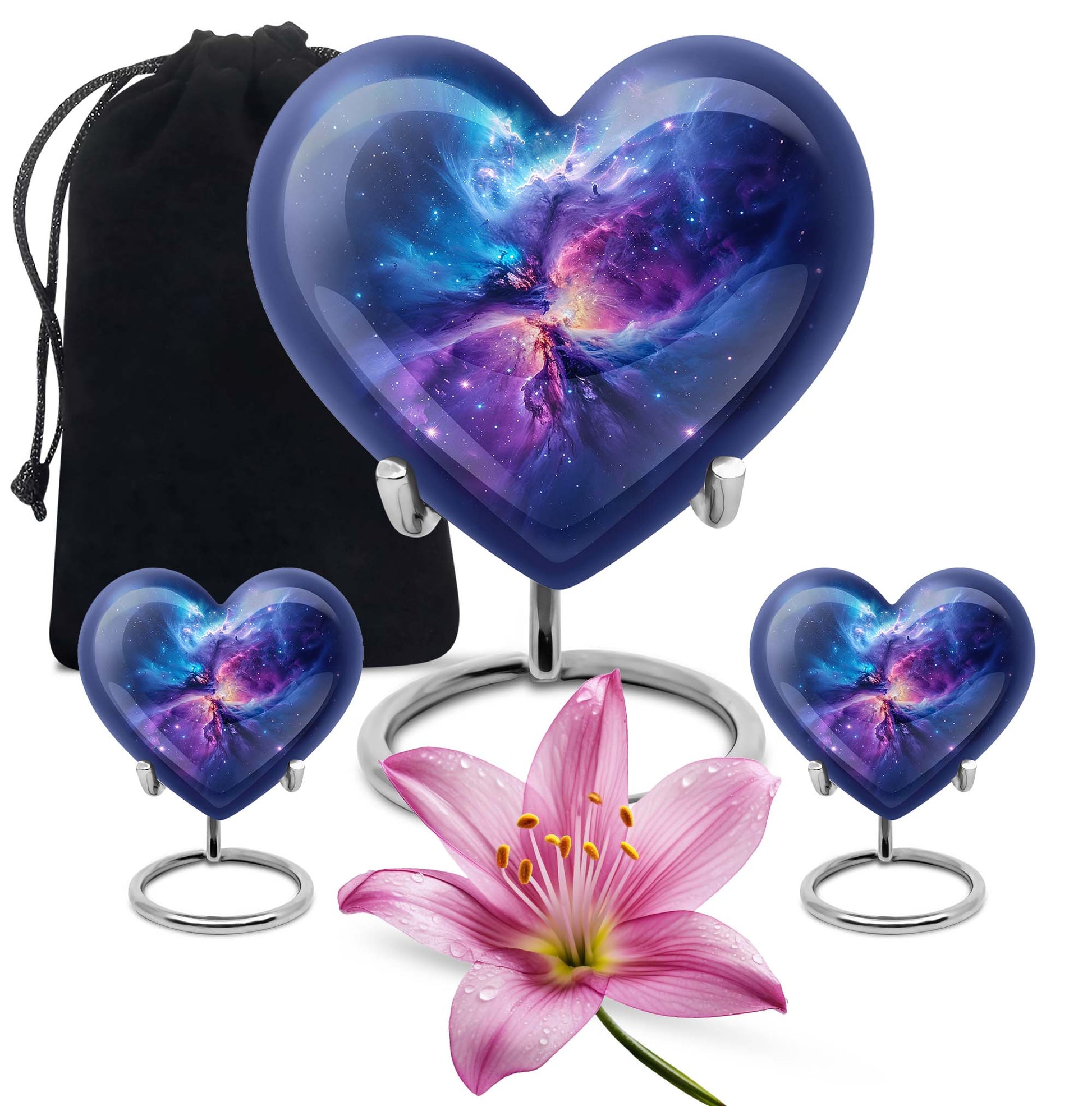 Galaxy Adult Size Urn Teardrop, Heart Cremation Urn For Ashes