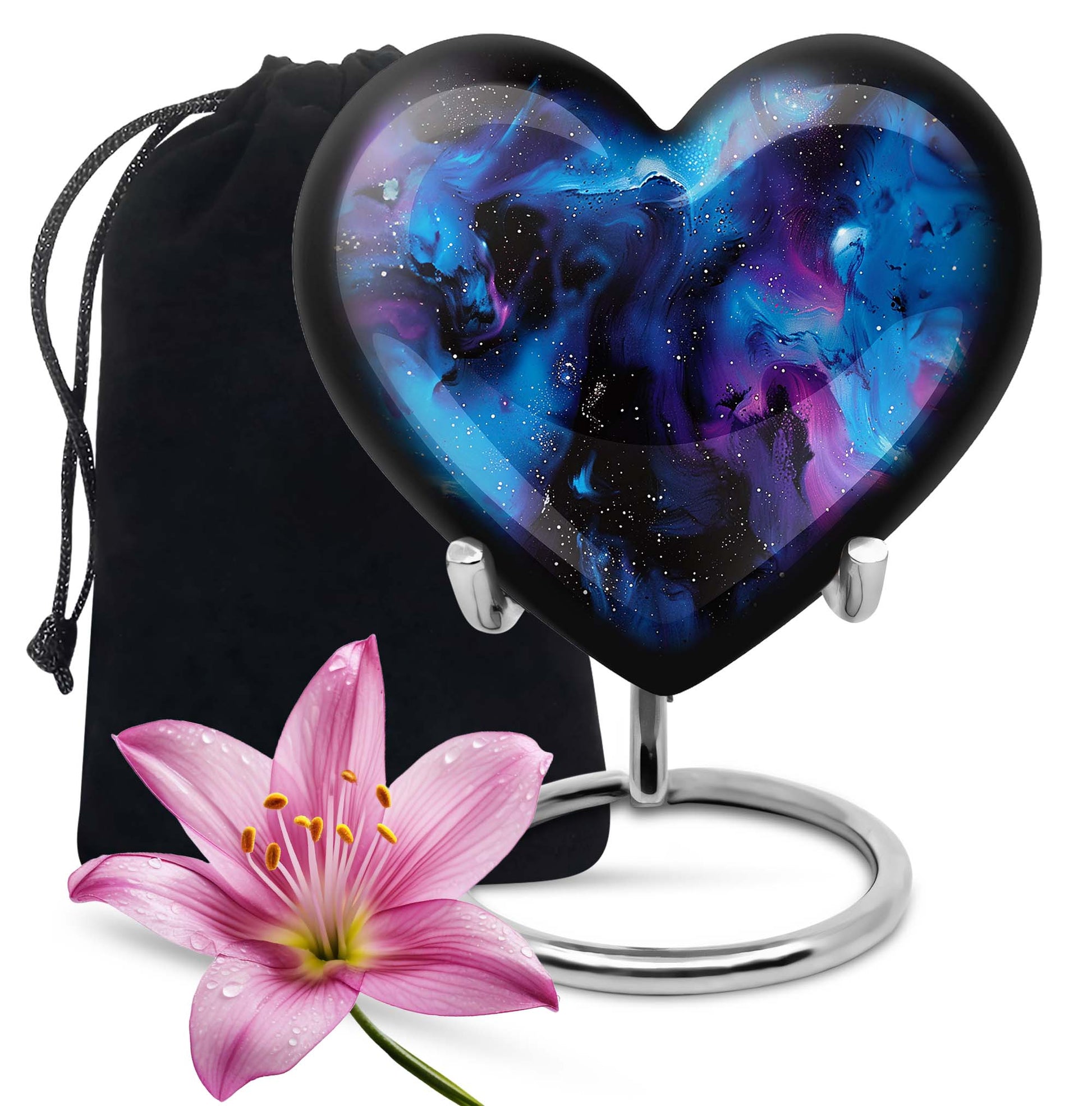 Galaxy Urn For Human Ashes Adult Large Teardrop, Heart Urn For Ashes