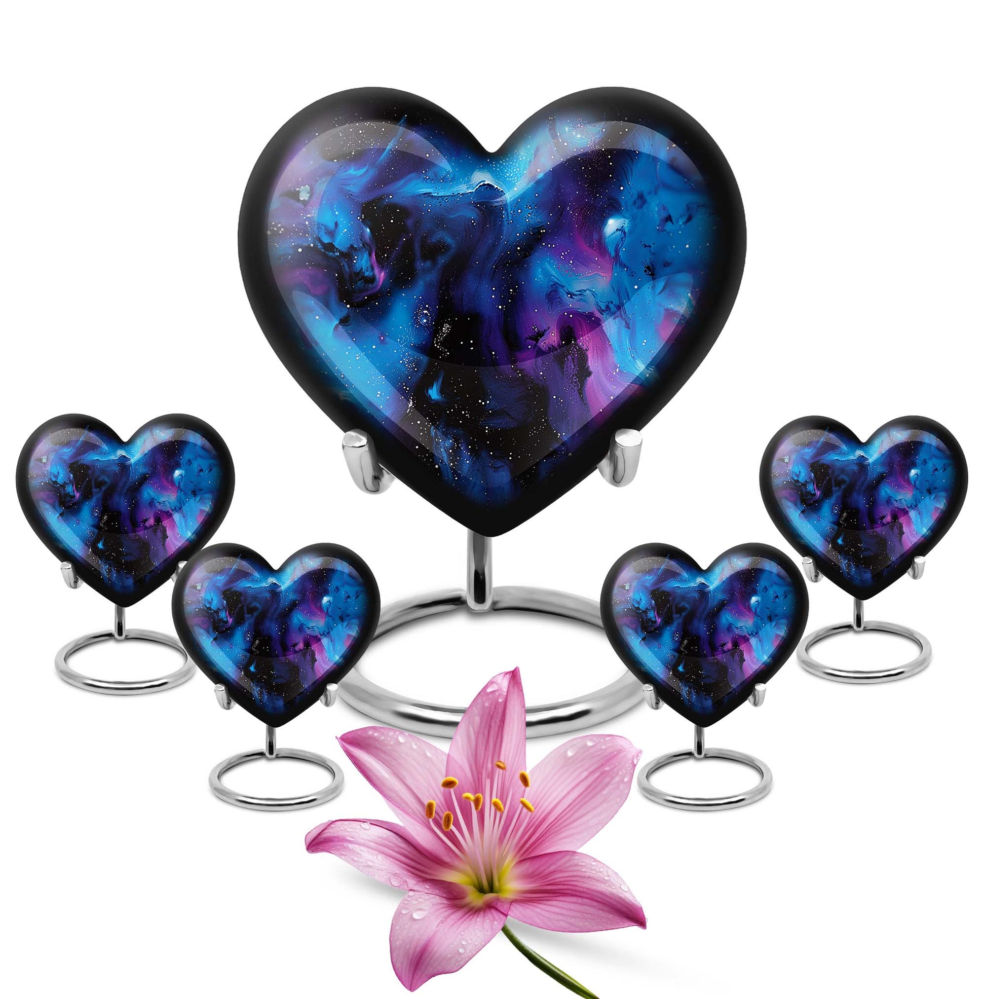 Galaxy Urn For Human Ashes Adult Large Teardrop, Heart Urn For Ashes