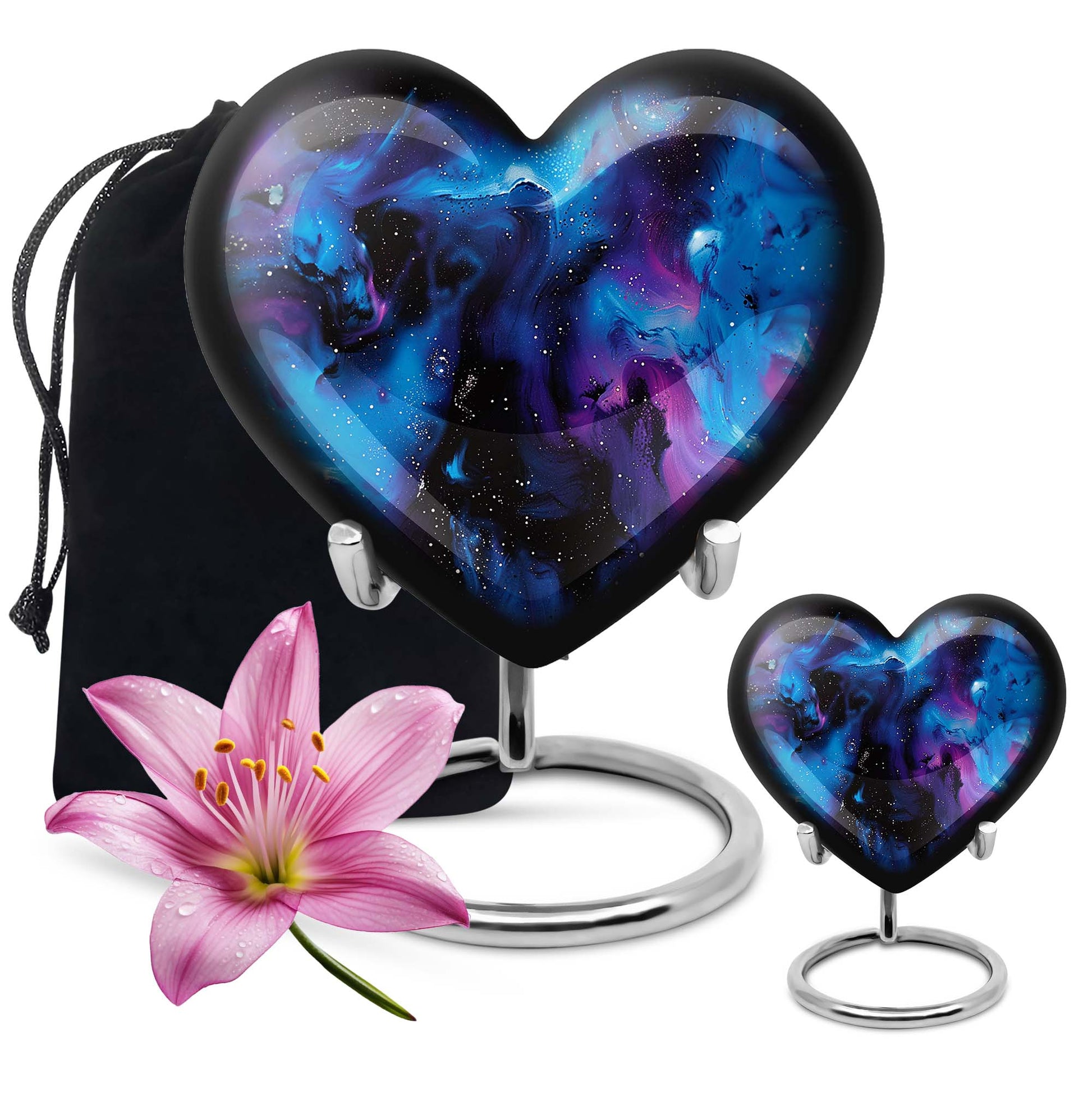 Galaxy Urn For Human Ashes Adult Large Teardrop, Heart Urn For Ashes