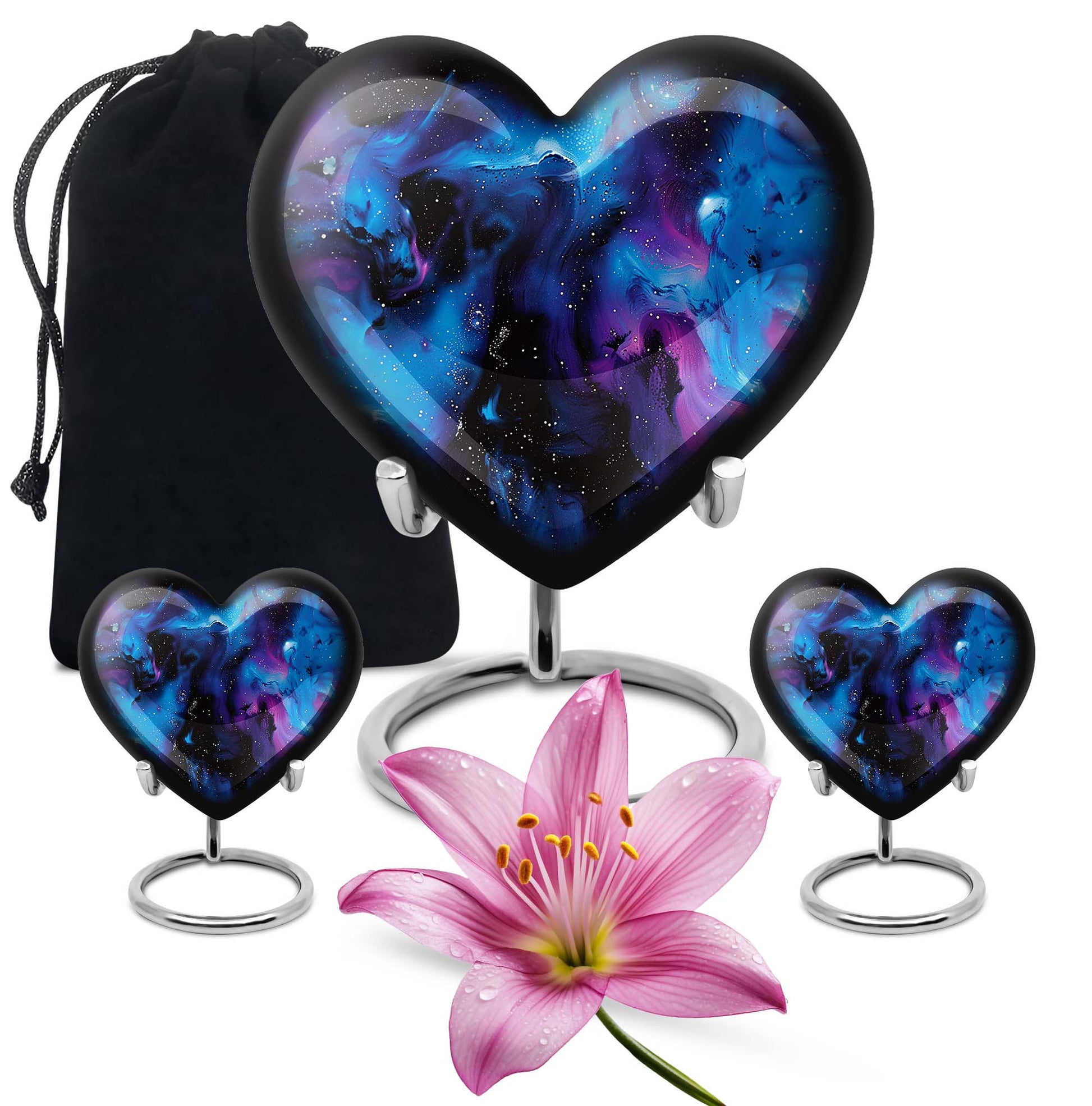 Galaxy Urn For Human Ashes Adult Large Teardrop, Heart Urn For Ashes