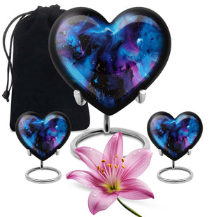 Galaxy Urn For Human Ashes Adult Large Teardrop, Heart Urn For Ashes
