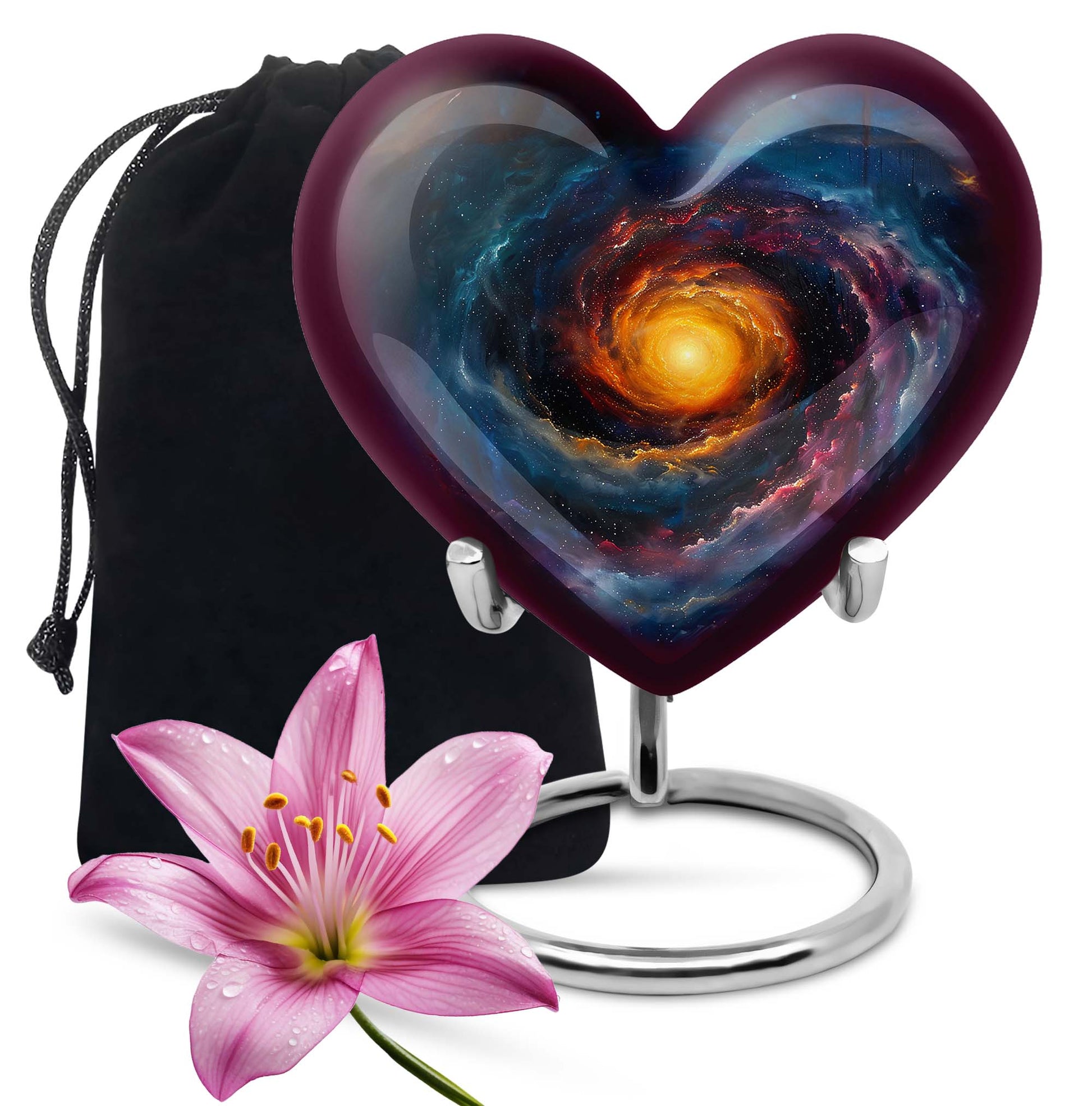 Galaxy Urn For Son Teardrop, Heart Cremation Urn