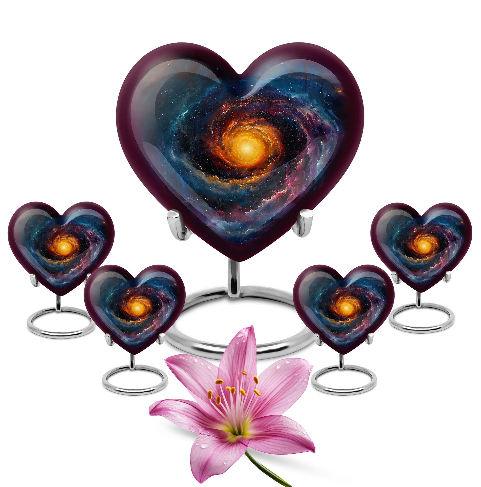 Galaxy Urn For Son Teardrop, Heart Cremation Urn