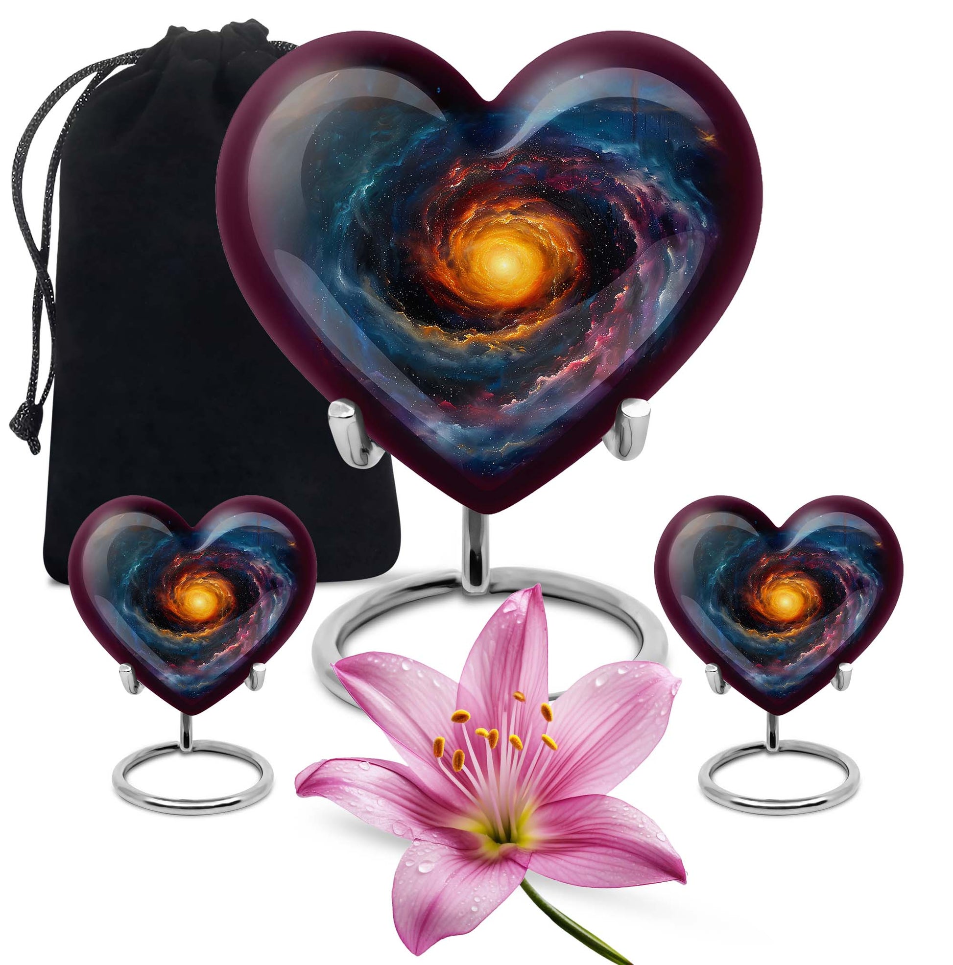 Galaxy Urn For Son Teardrop, Heart Cremation Urn
