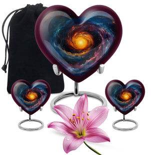 Galaxy Urn For Son Teardrop, Heart Cremation Urn