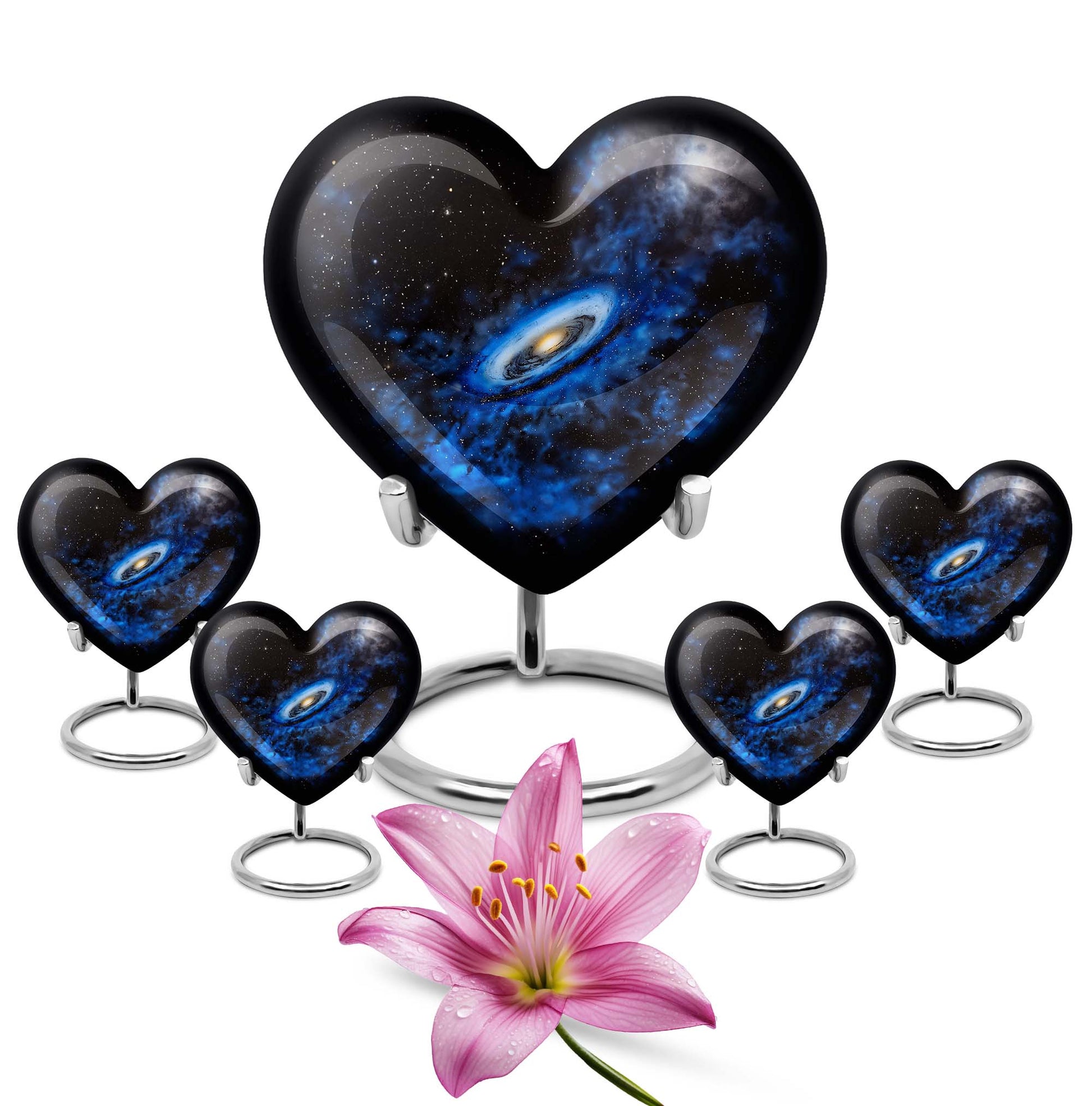 Galaxy Cremation Urns For Ashes Teardrop, Heart Cremation Urn