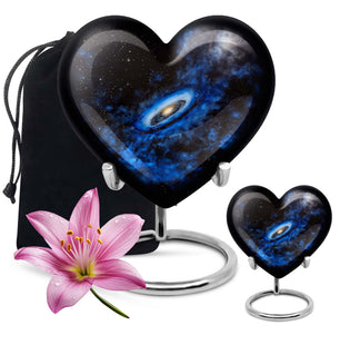 Galaxy Cremation Urns For Ashes Teardrop, Heart Cremation Urn