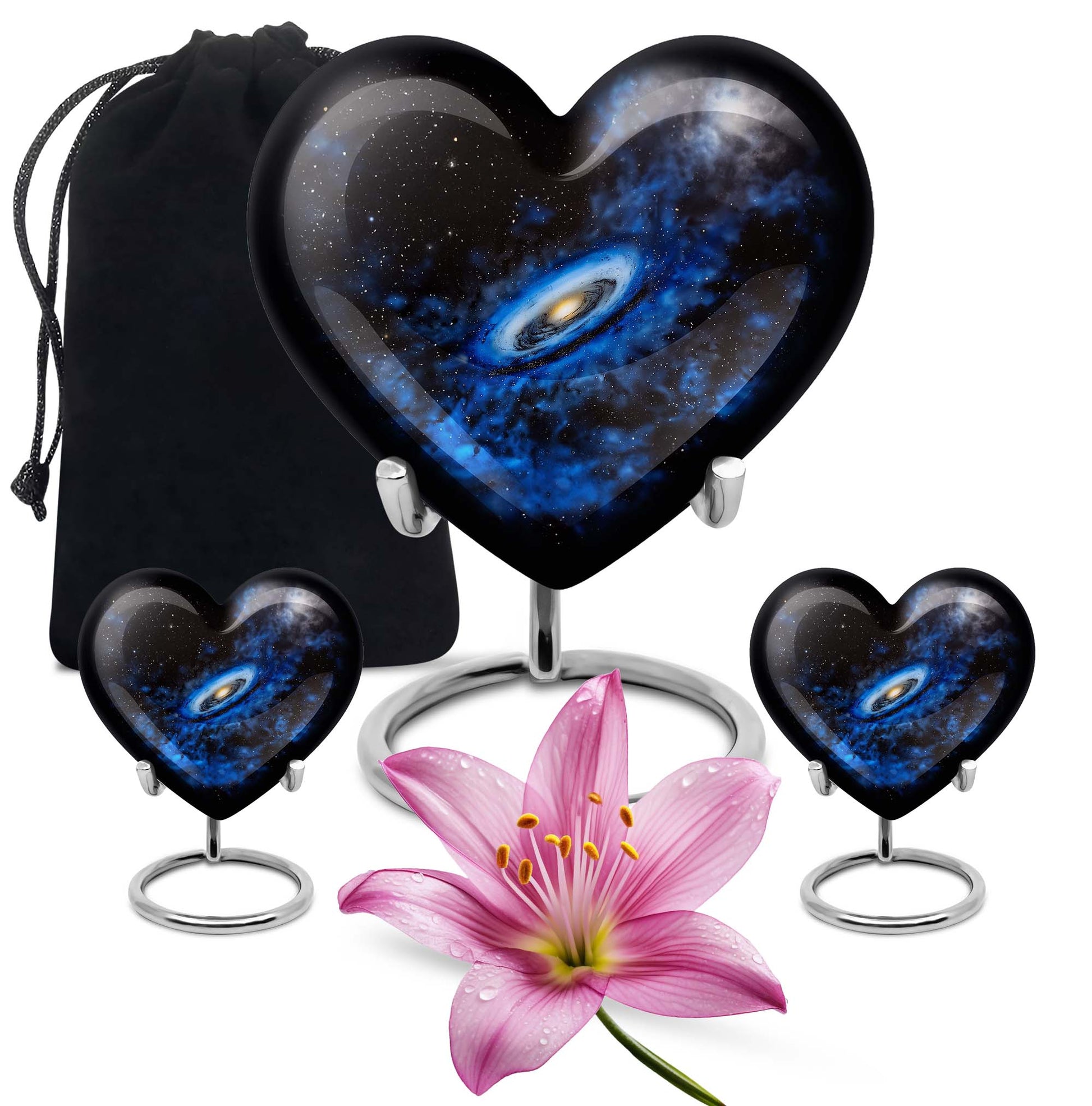 Galaxy Cremation Urns For Ashes Teardrop, Heart Cremation Urn