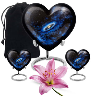 Galaxy Cremation Urns For Ashes Teardrop, Heart Cremation Urn