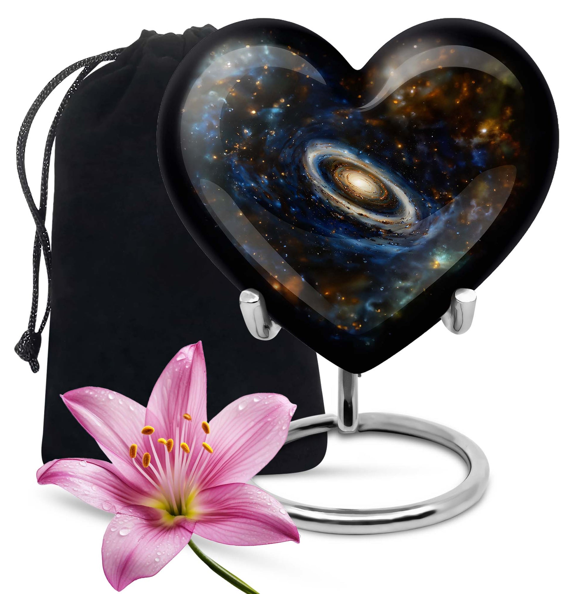Galaxy Medium Urn For Ashes Teardrop, Heart Cremation Urn