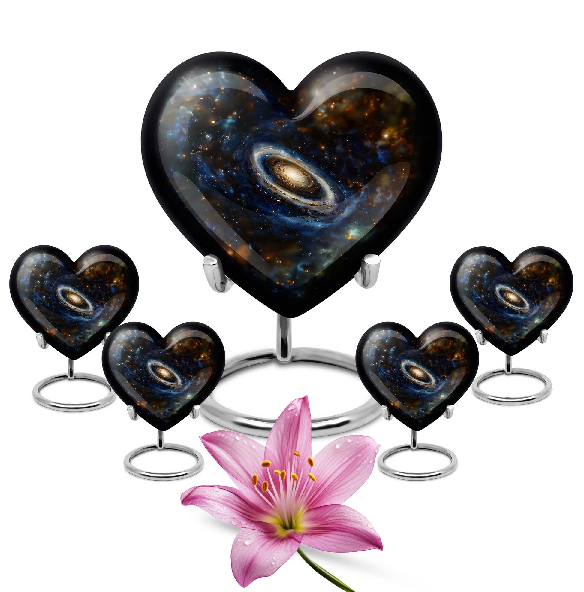 Galaxy Medium Urn For Ashes Teardrop, Heart Cremation Urn
