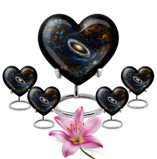 Galaxy Medium Urn For Ashes Teardrop, Heart Cremation Urn