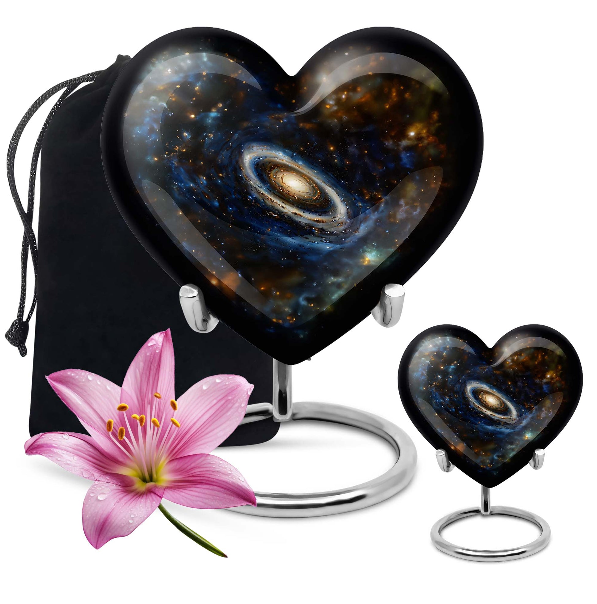 Galaxy Medium Urn For Ashes Teardrop, Heart Cremation Urn